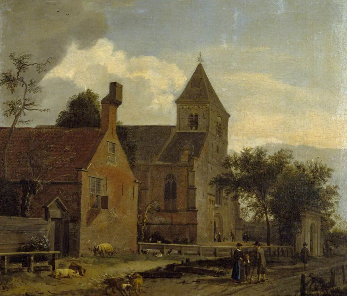 L'église de Maarssen - Adriaen van de Velde image 1 copie de tableau peinte à la main