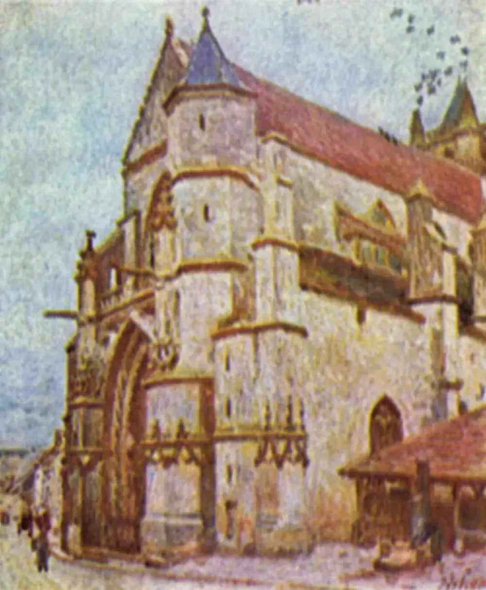 L'Église de Moret, l'après-midi - Alfred Sisley image 1 copie peinte à la main à l’huile