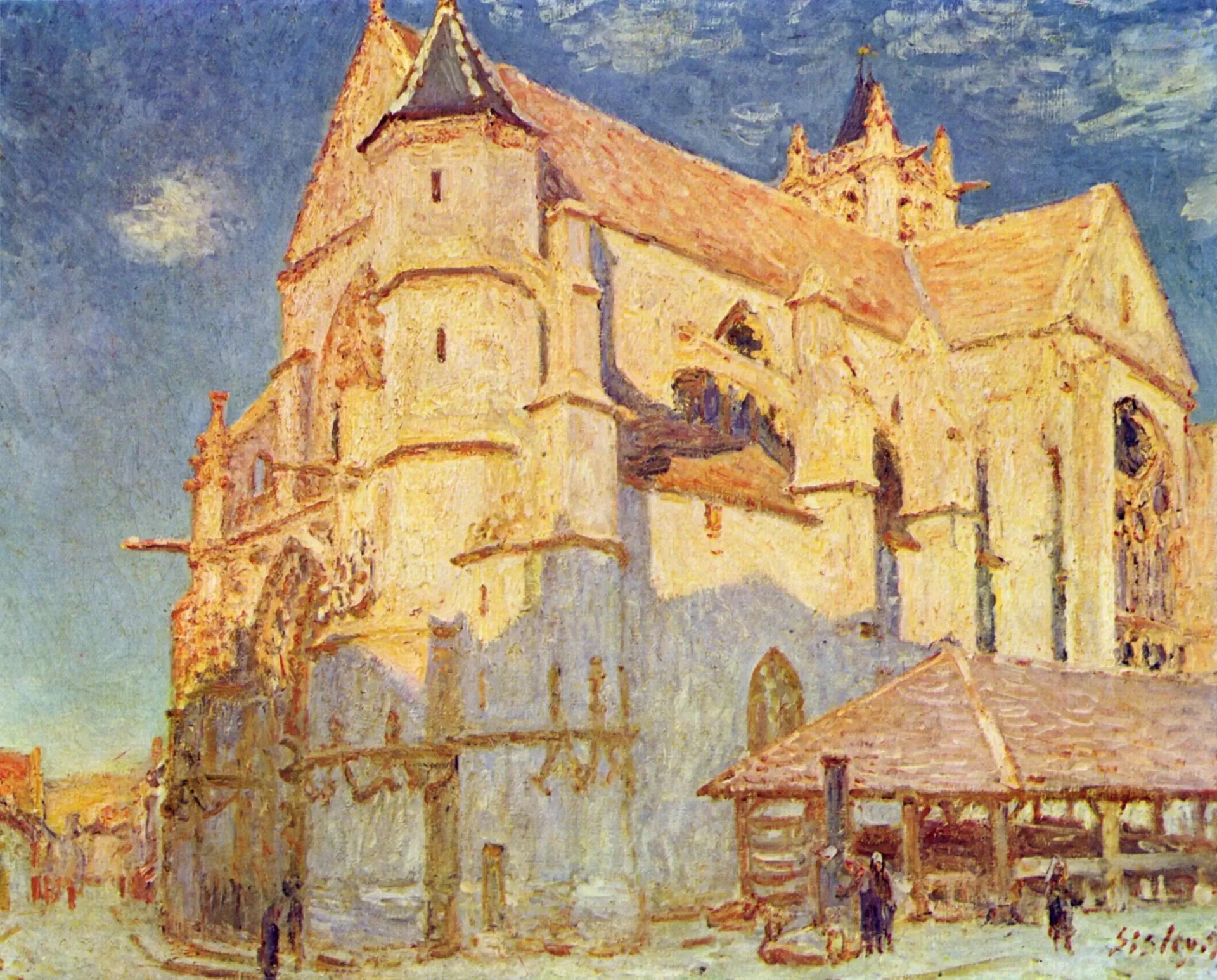 L'Église de Moret (plein soleil) - Alfred Sisley image 1 copie peinte à la main à l’huile