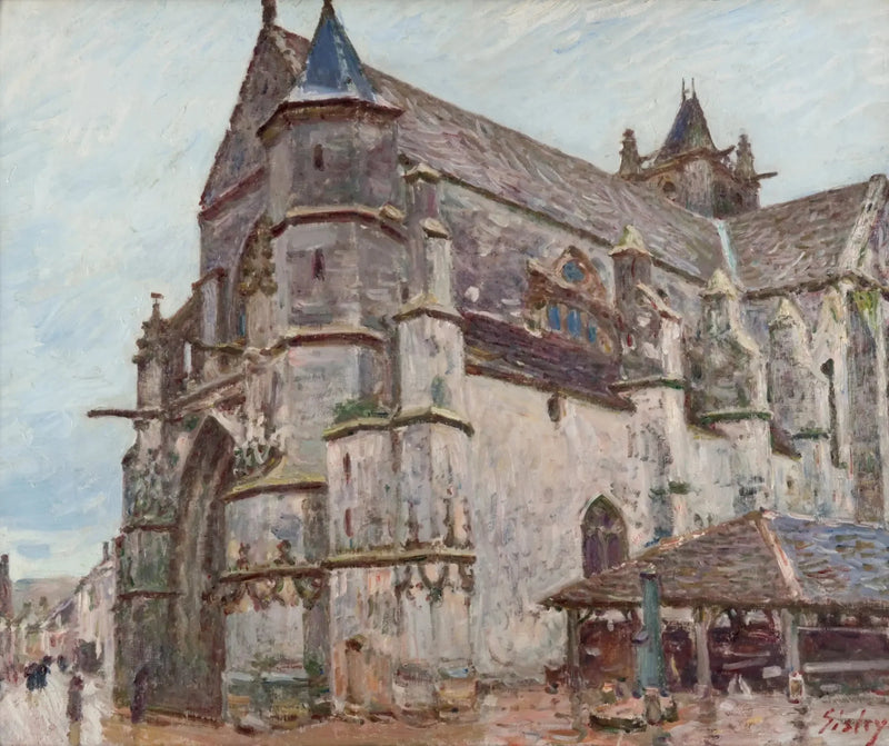 L'Église de Moret, temps pluvieux, le matin - Alfred Sisley