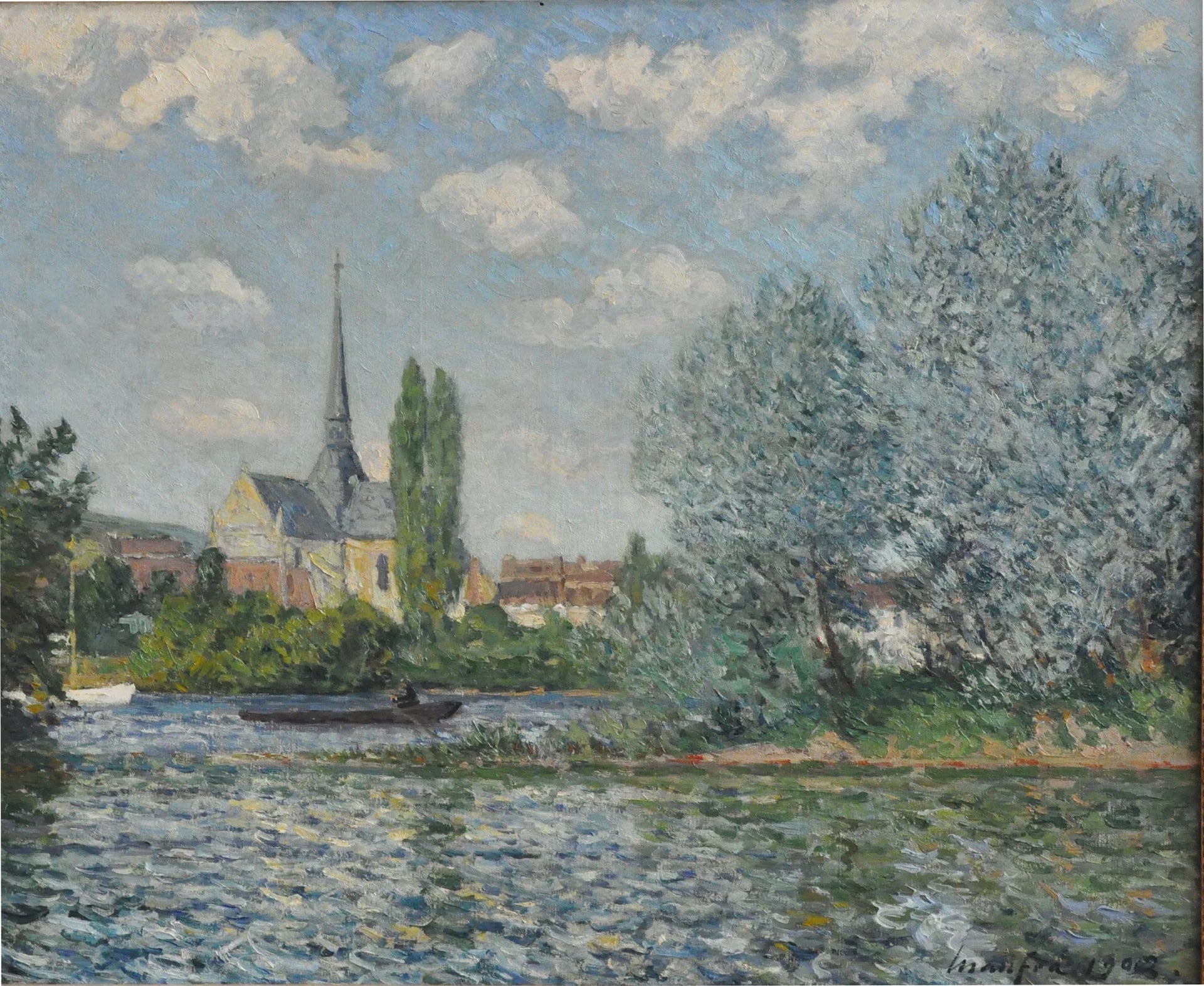 L'Église du Petit-Andelys - Maxime Maufra image 1 copie peinte à la main à l’huile