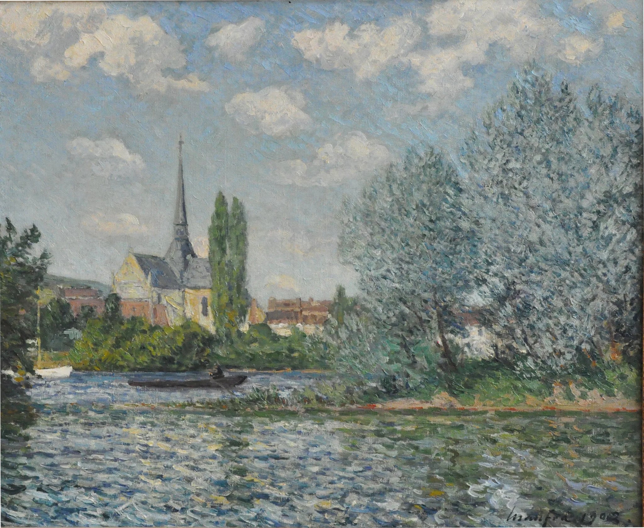 L'Église du Petit-Andelys - Maxime Maufra image 1 copie peinte à la main à l’huile