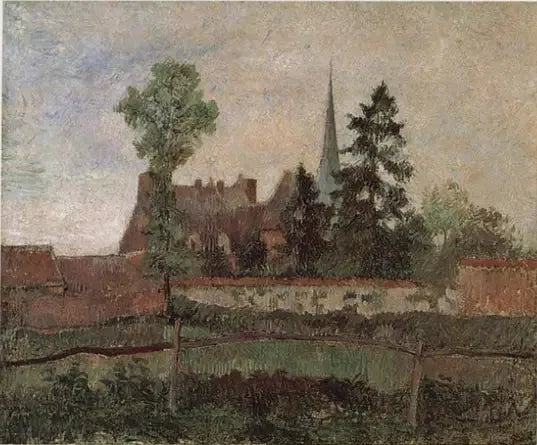 L'église et le manoir d'Éragny - Camille Pissarro