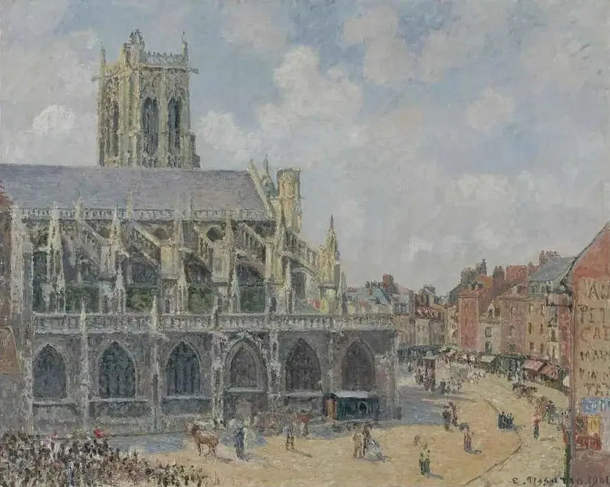 L’Église Saint-Jacques à Dieppe, soleil, matin - Camille Pissarro image 1 reproduction réalisée par Alpha Reproduction