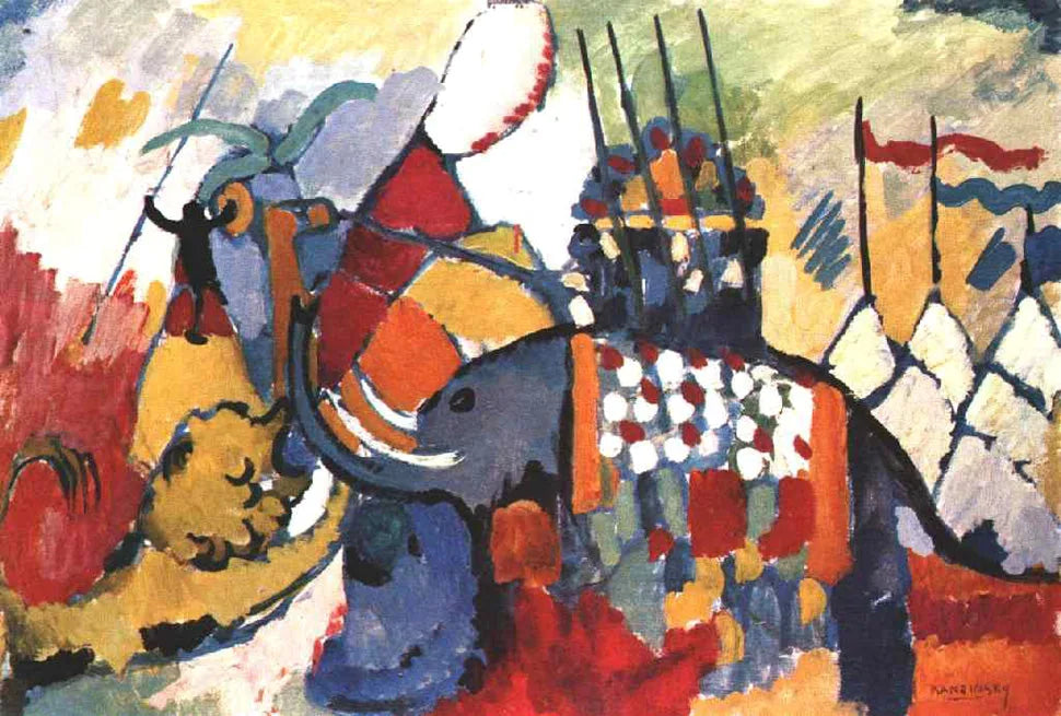 L'Éléphant - Vassily Kandinsky image 1 copie peinte à la main à l’huile