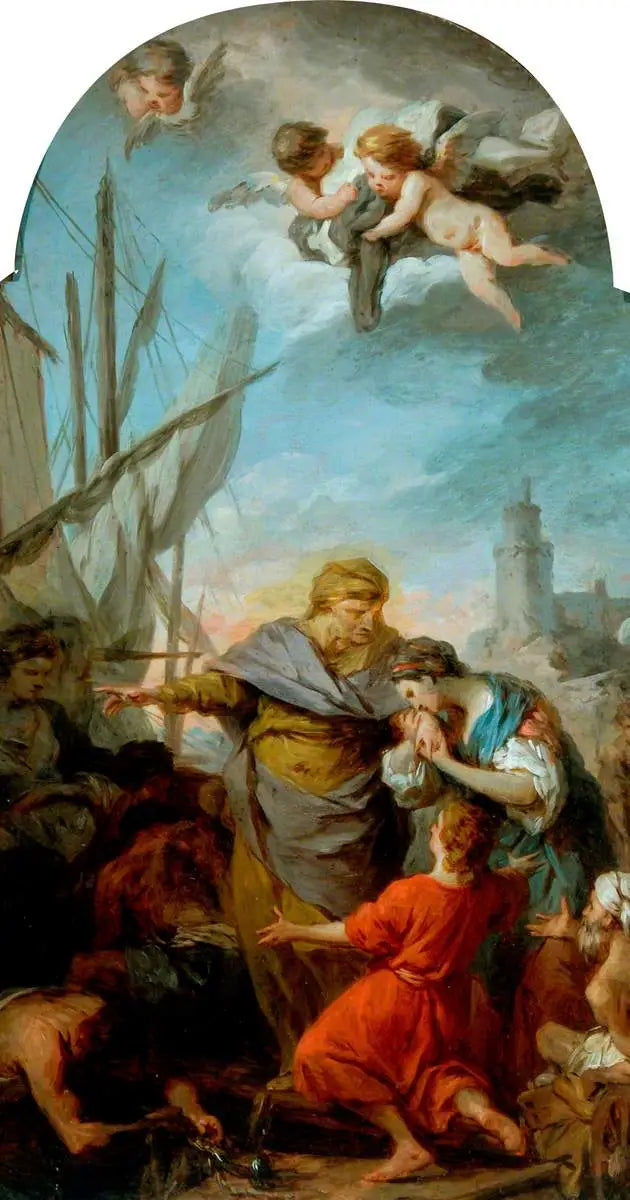 L'embarquement de sainte Paule pour la Terre Sainte - Pierre Subleyras image 1 reproduction d’œuvre d’art à l’huile