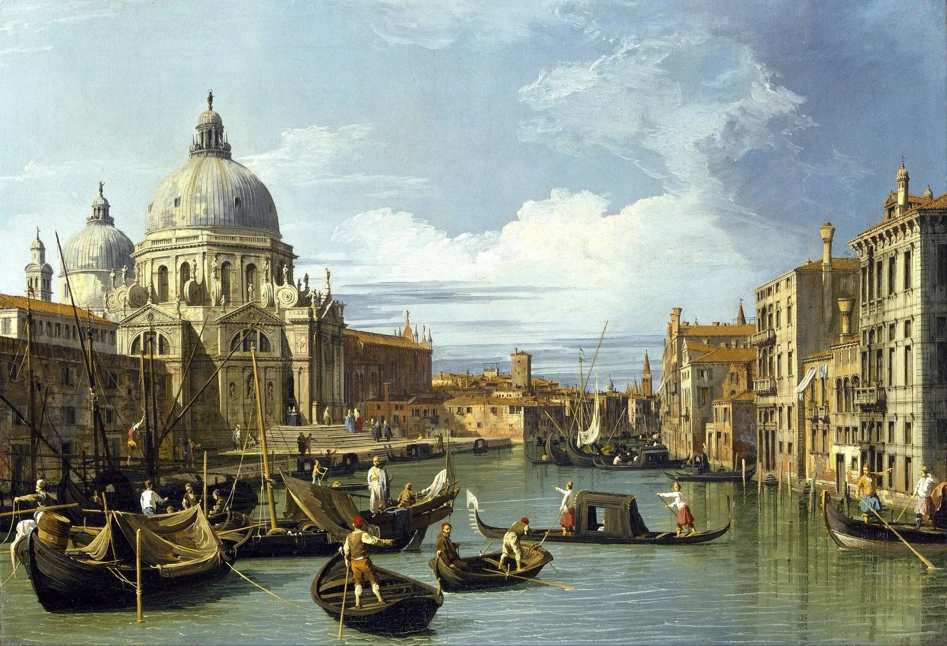 L'Embouchure du Grand Canal, Venise - Canaletto image 1 reproduction artisanale de tableau