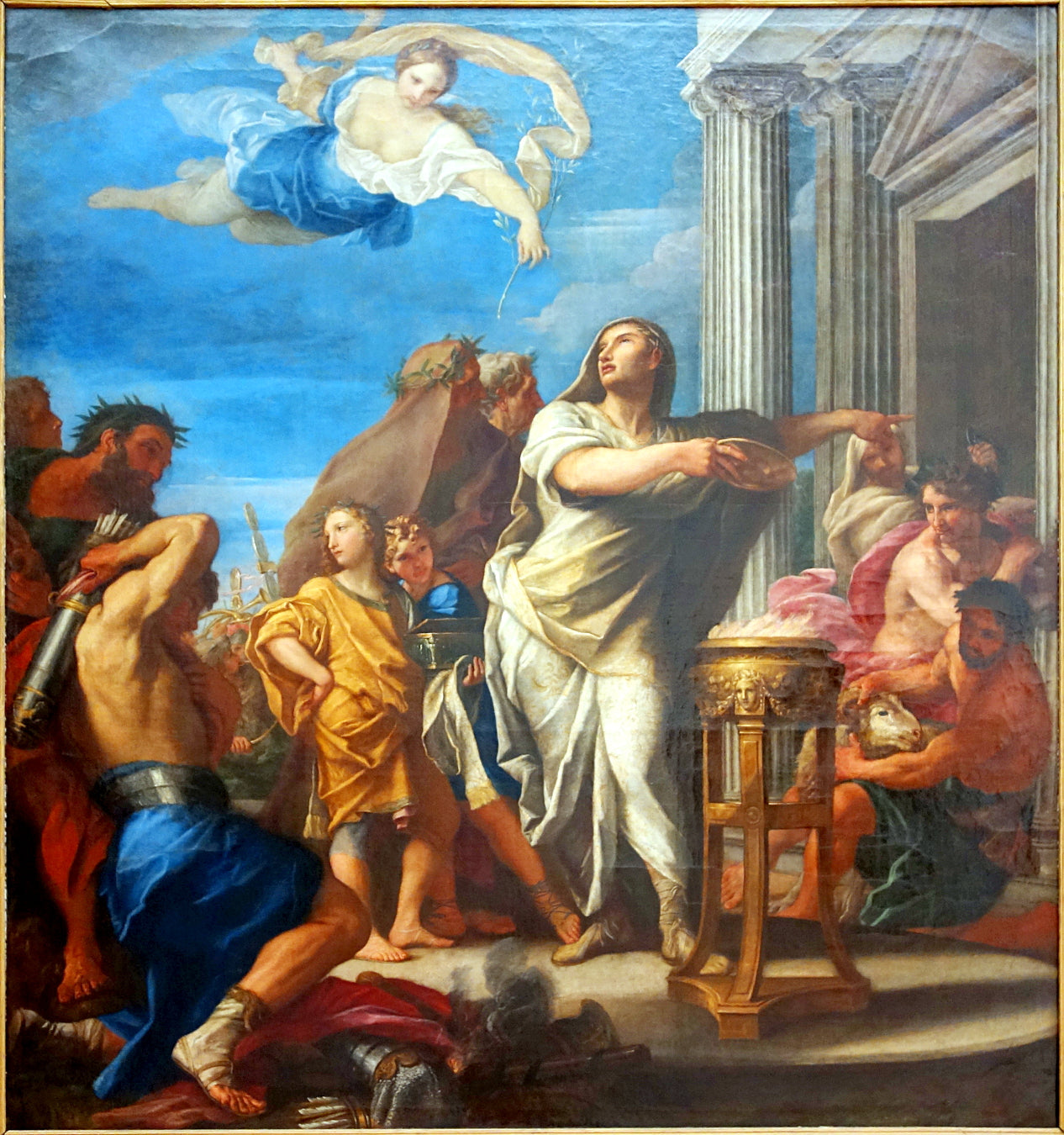 L'Empereur Auguste ordonne de fermer les portes du temple de Janus - Carlo Maratta image 1 copie de tableau peinte à la main