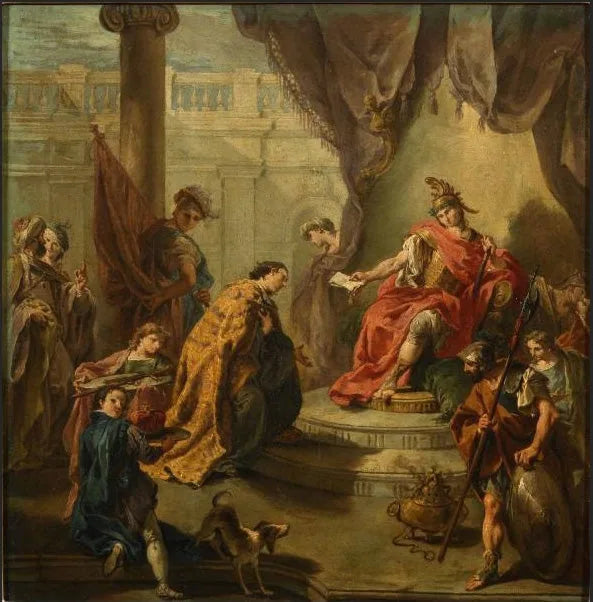 L'empereur Flavius Honorius élit Constance III fils co-gouverneur - Giovanni Battista Pittoni image 1 copie peinte à la main à l’huile