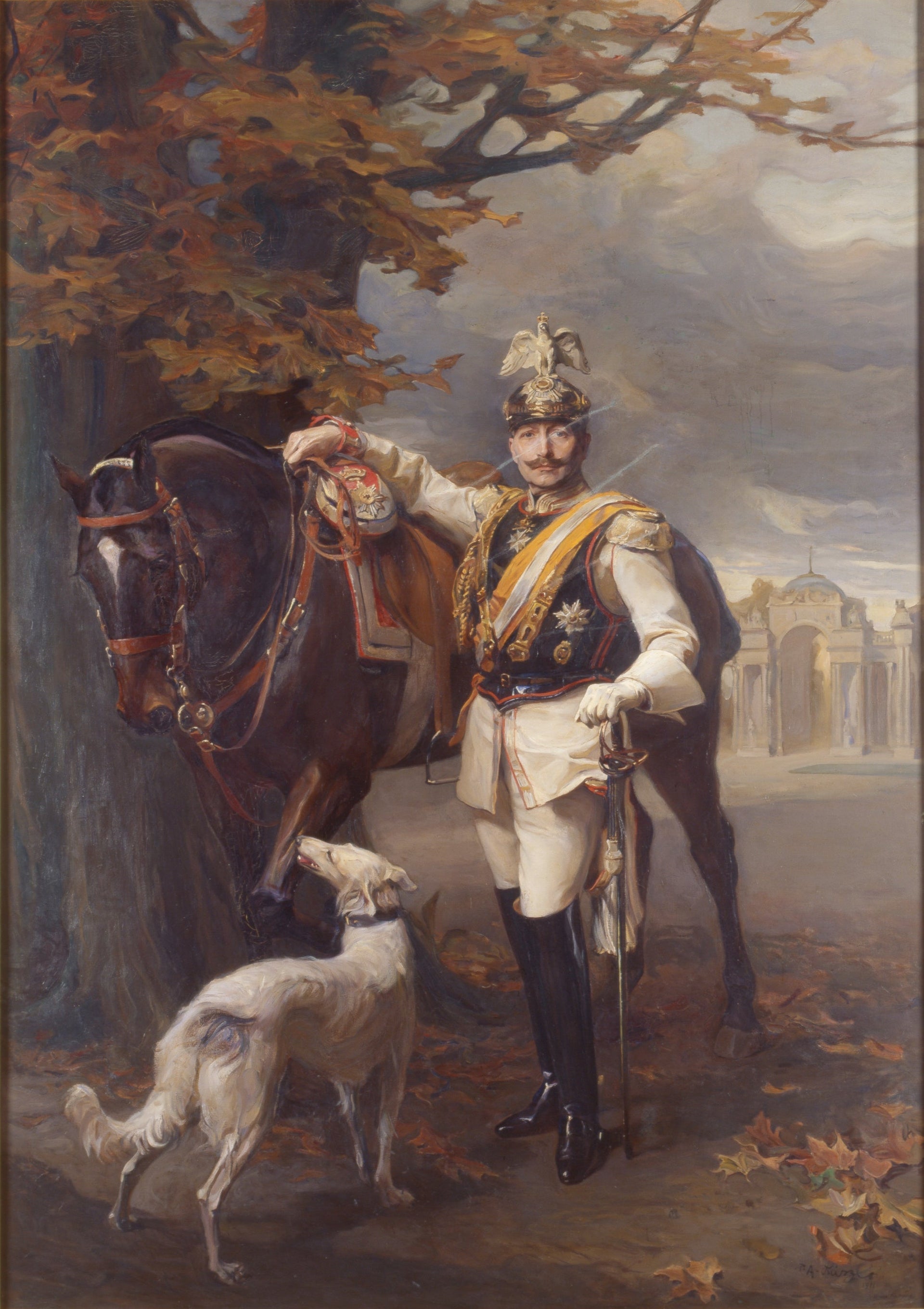 L'empereur Guillaume II, en arrière-plan les communistes - Philip de László image 1 tableau peint à l’huile sur toile