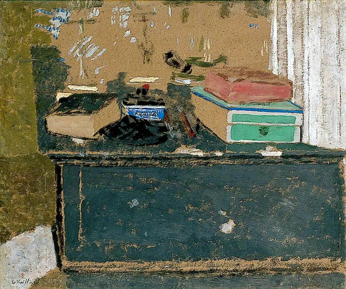 L'encrier bleu sur la cheminée - Édouard Vuillard image 1 tableau peint à l’huile sur toile