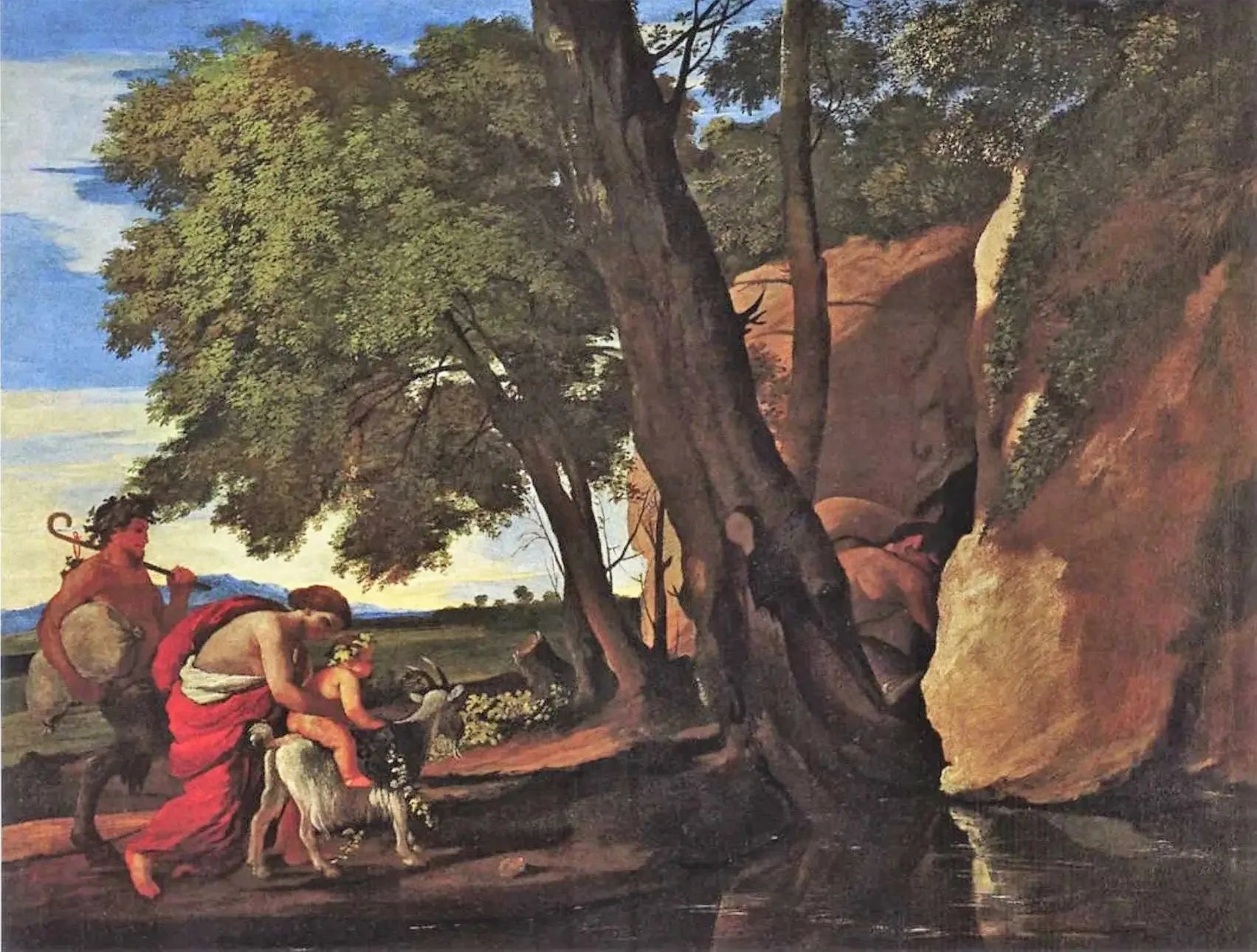 L'Enfance de Bacchus - Nicolas Poussin image 1 reproduction artisanale de tableau