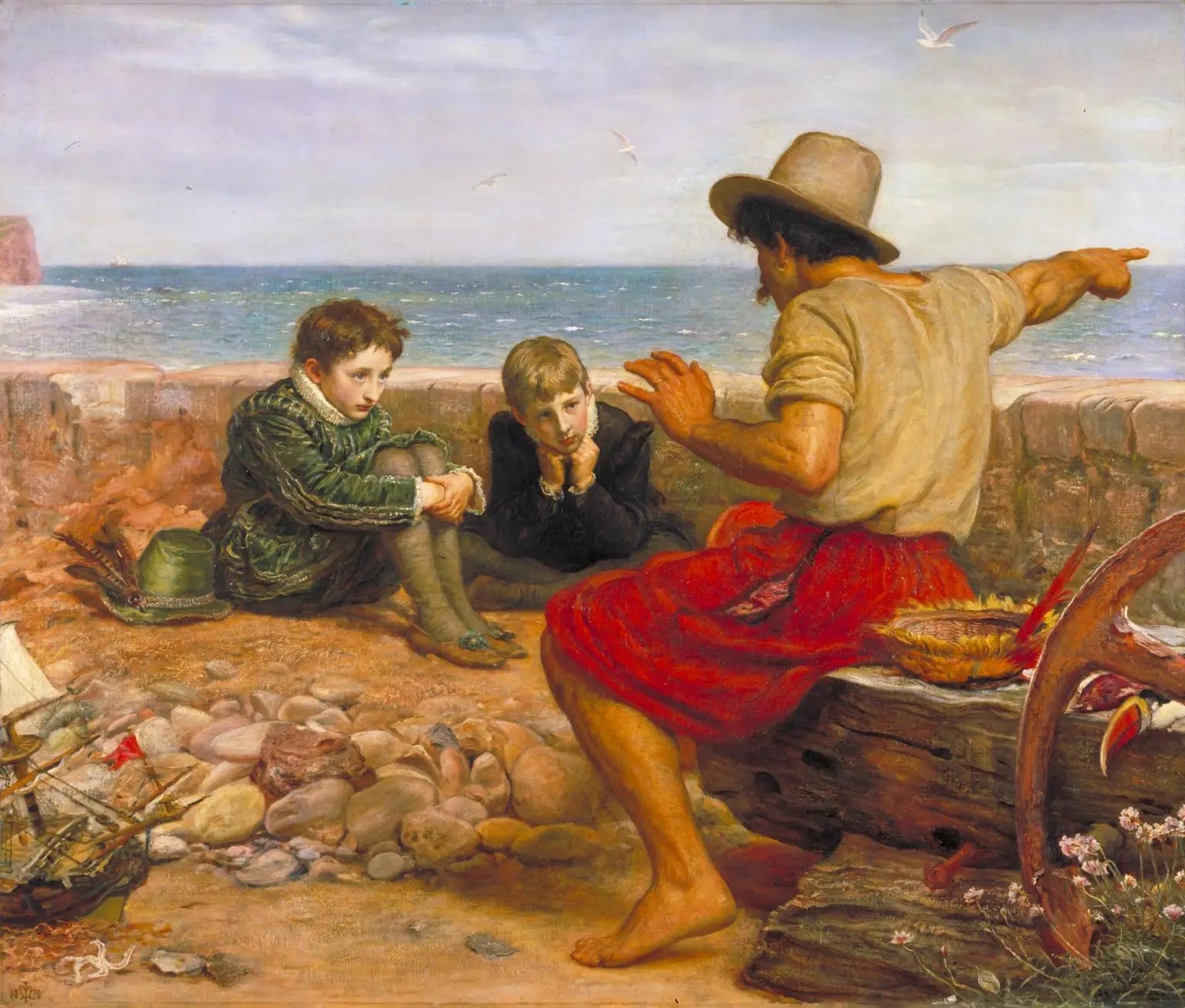 L'enfance de Raleigh - John Everett Millais image 1 tableau peint à l’huile sur toile