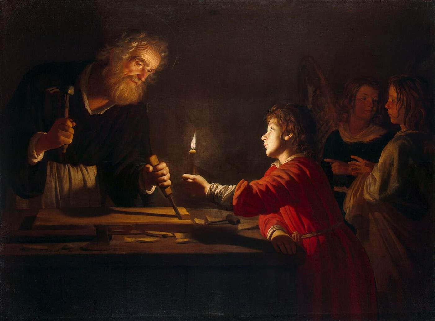 L'enfance du Christ - Gerrit van Honthorst image 1 copie de tableau peinte à la main