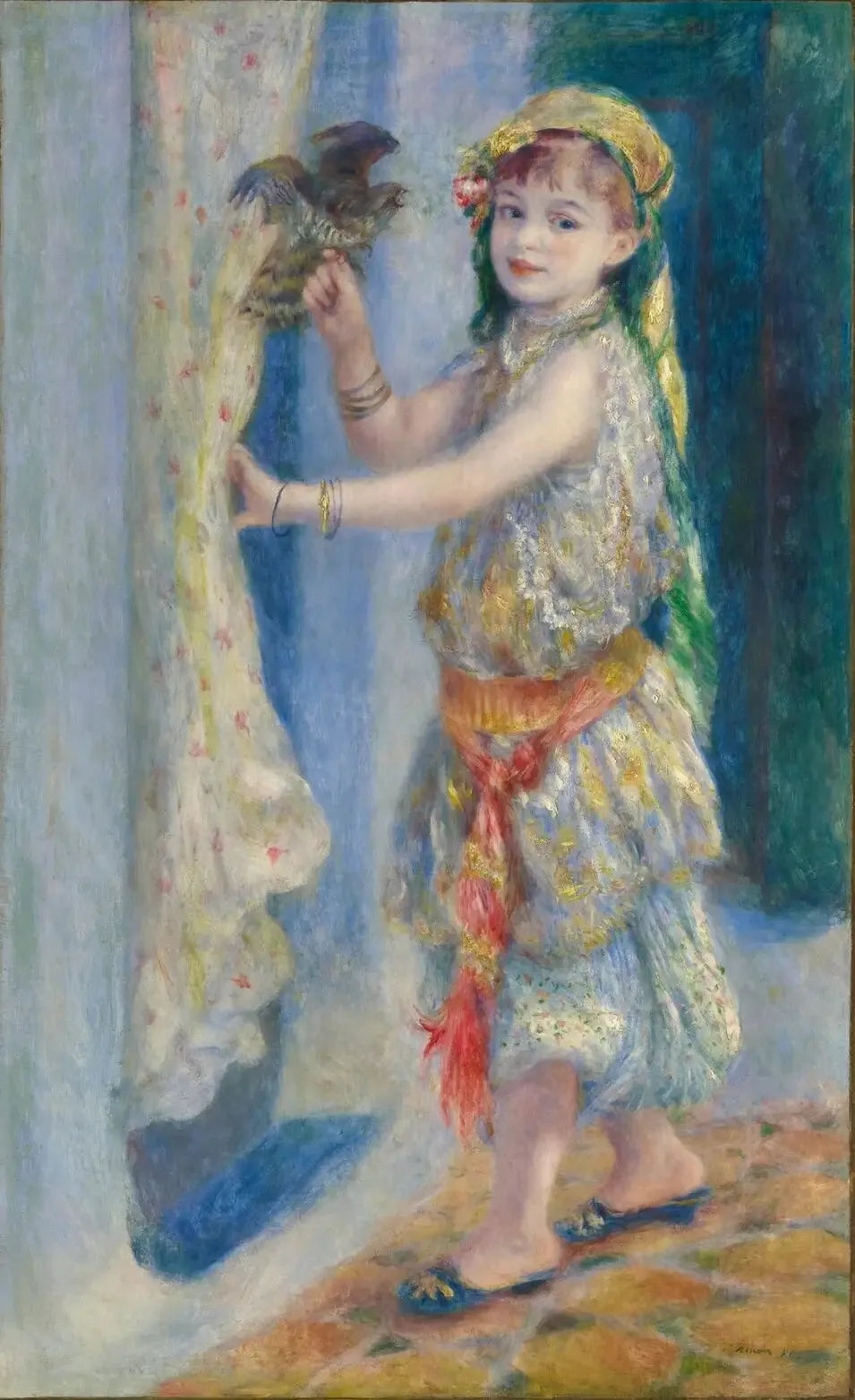 L'enfant à l'oiseau - Pierre-Auguste Renoir image 1 tableau peint à l’huile sur toile