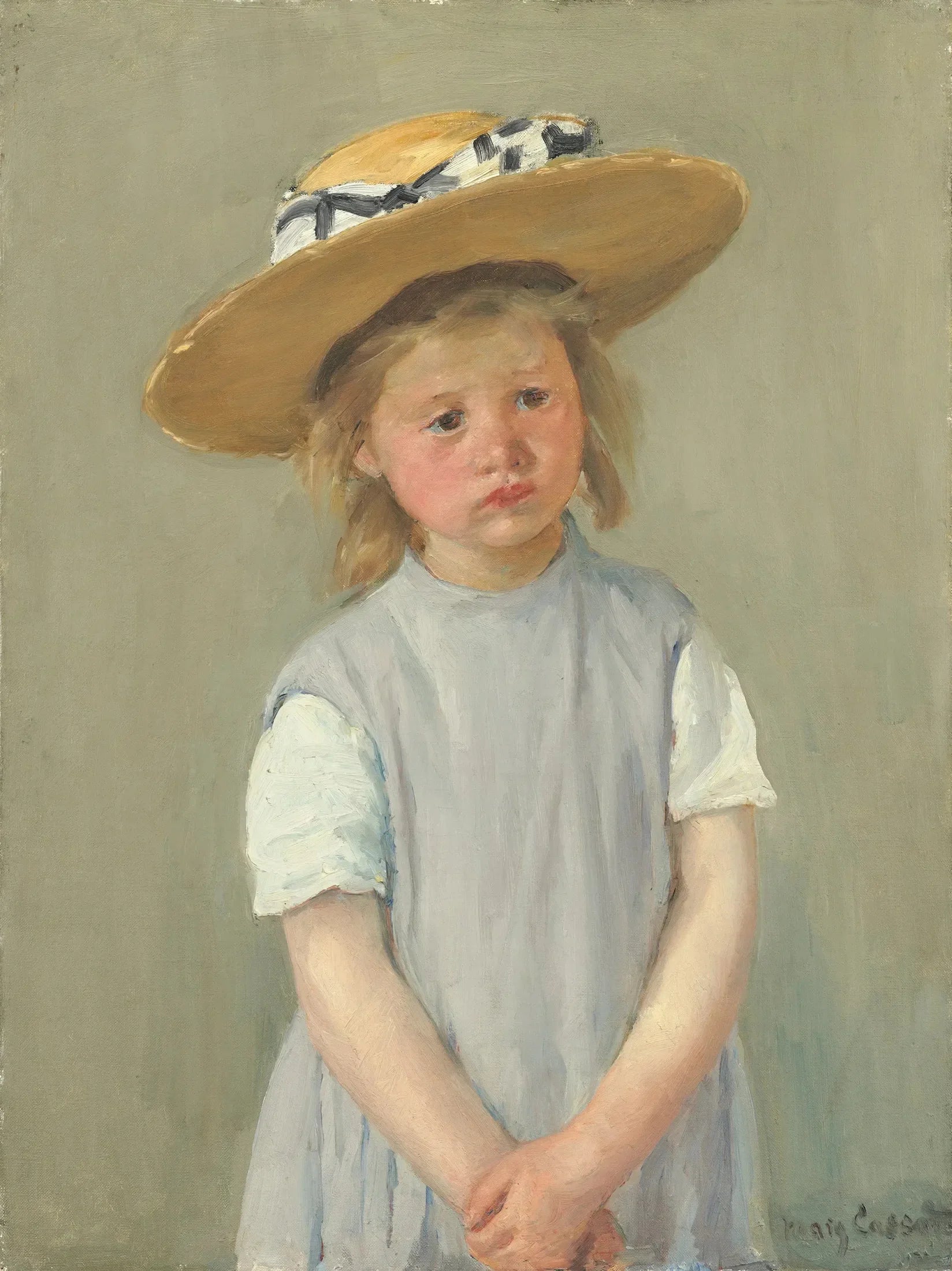 L'enfant au chapeau de paille - Mary Cassatt image 1 reproduction d’œuvre d’art à l’huile