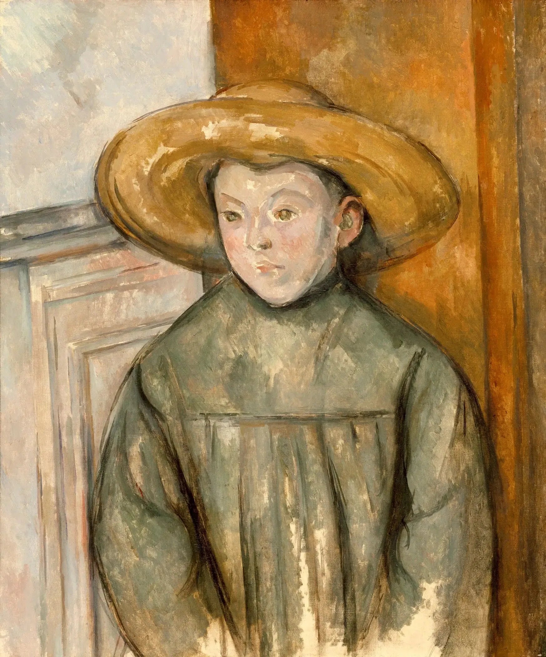 L'enfant au chapeau de paille - Paul Cézanne image 1 reproduction artisanale de tableau