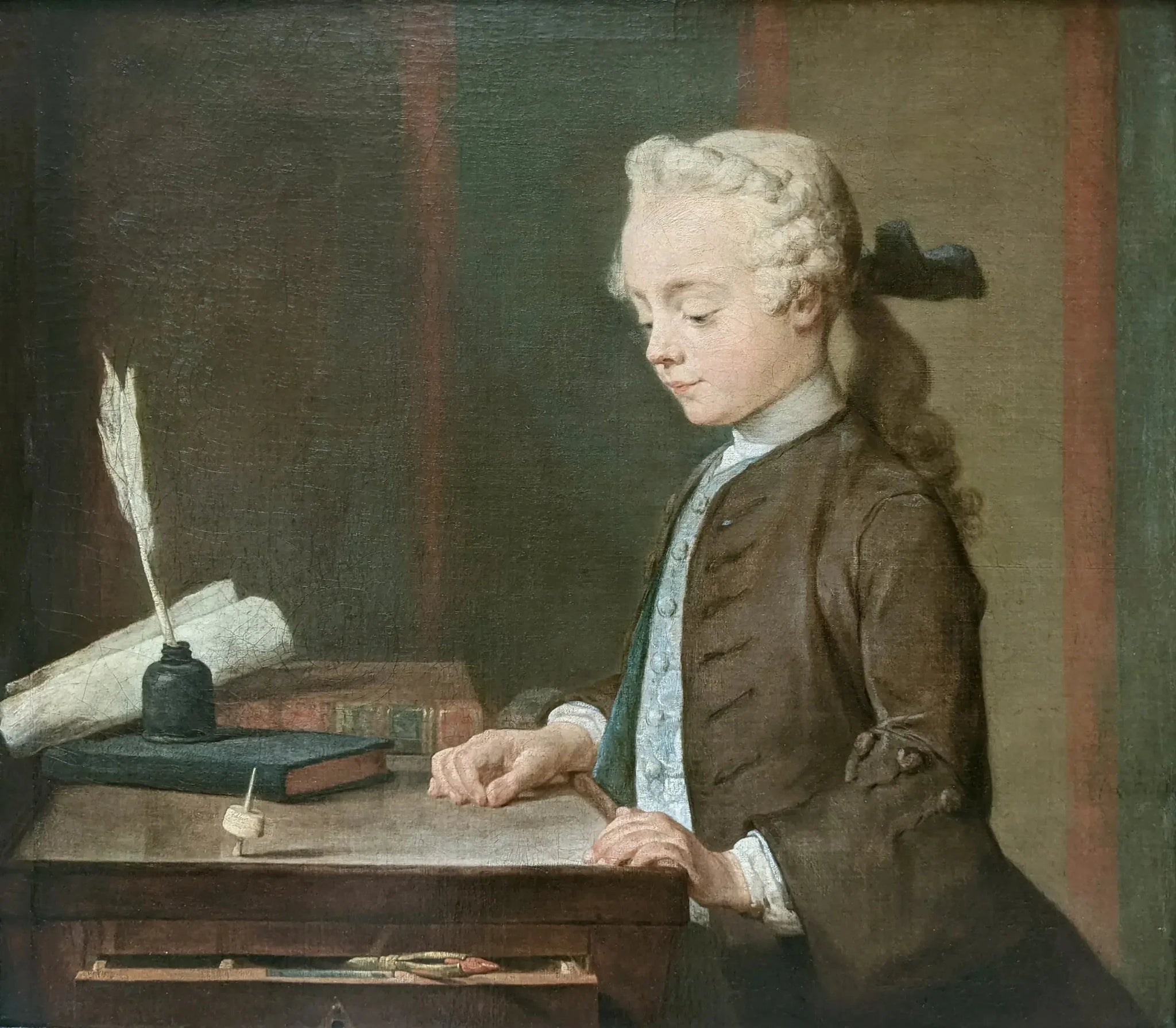 L'Enfant au toton - Jean Siméon Chardin image 1 copie peinte à la main à l’huile
