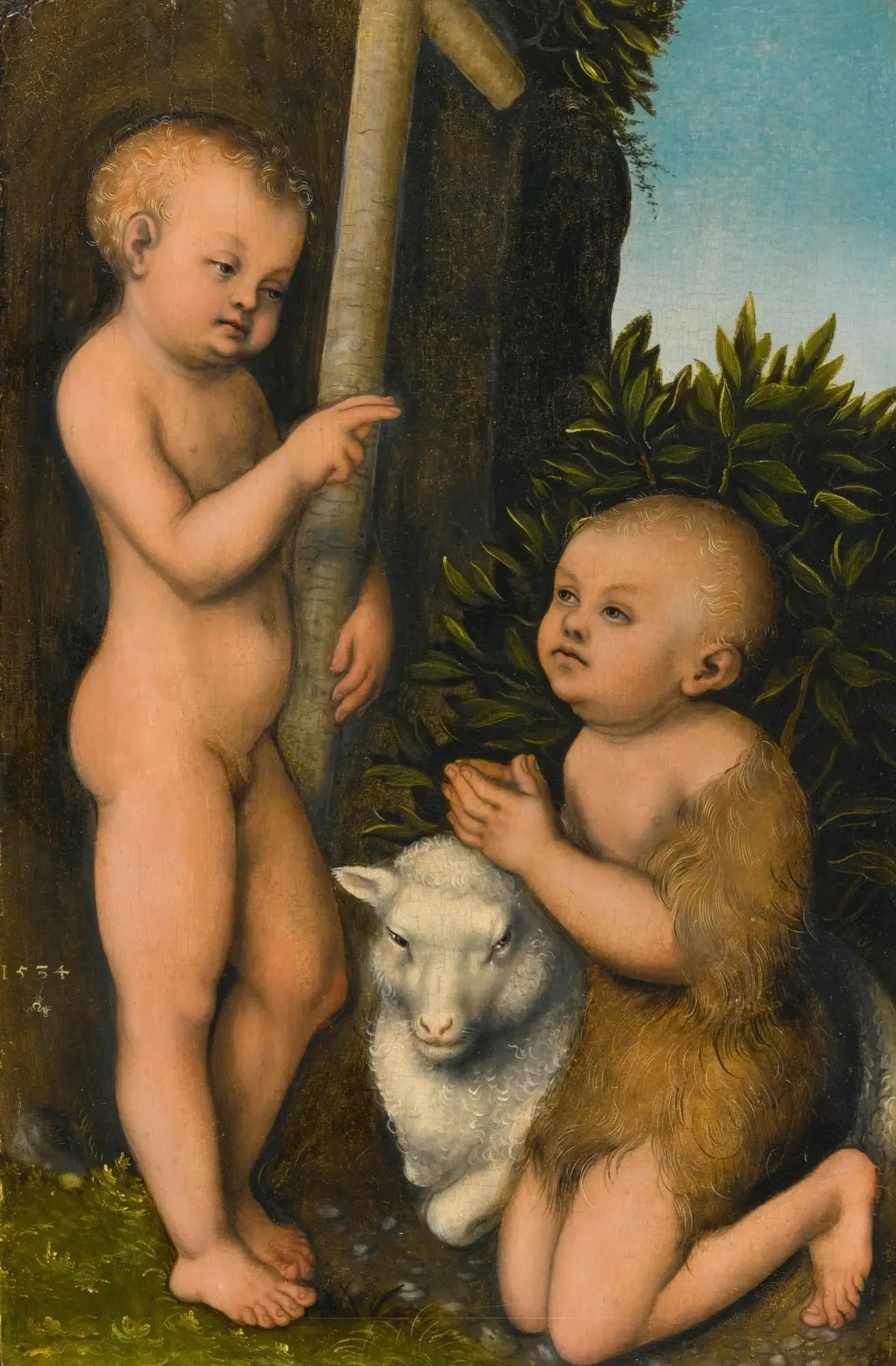 L'Enfant Jésus adoré par l'Enfant Saint Jean Baptiste - Lucas Cranach the Elder image 1 tableau peint à l’huile sur toile