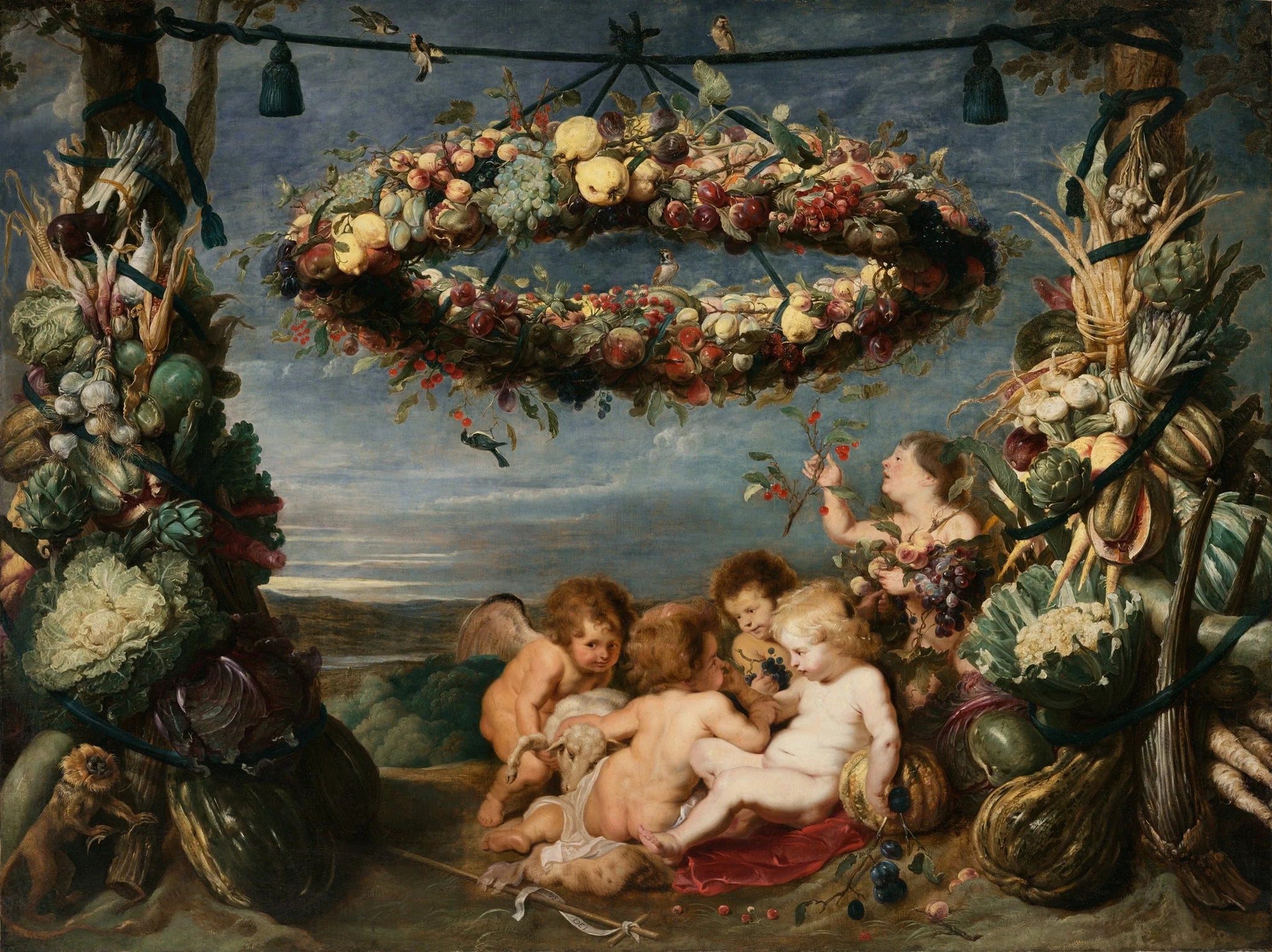 L'Enfant Jésus avec le petit saint Jean-Baptiste et des anges - Frans Snyders image 1 copie peinte à la main à l’huile
