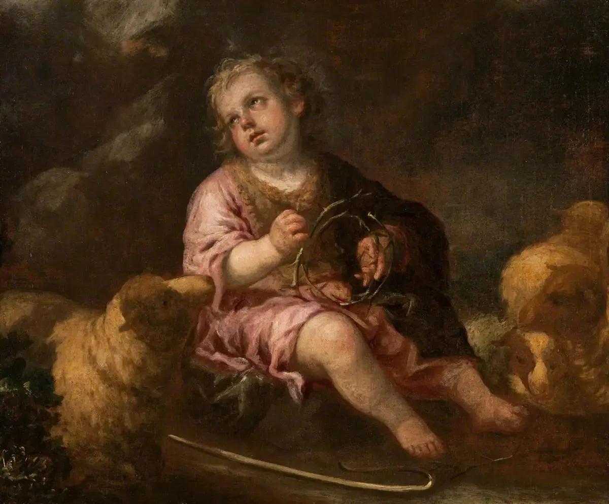 L'Enfant Jésus comme Bon Pasteur - Bartolomé Esteban Murillo image 1 reproduction de peinture à l’huile