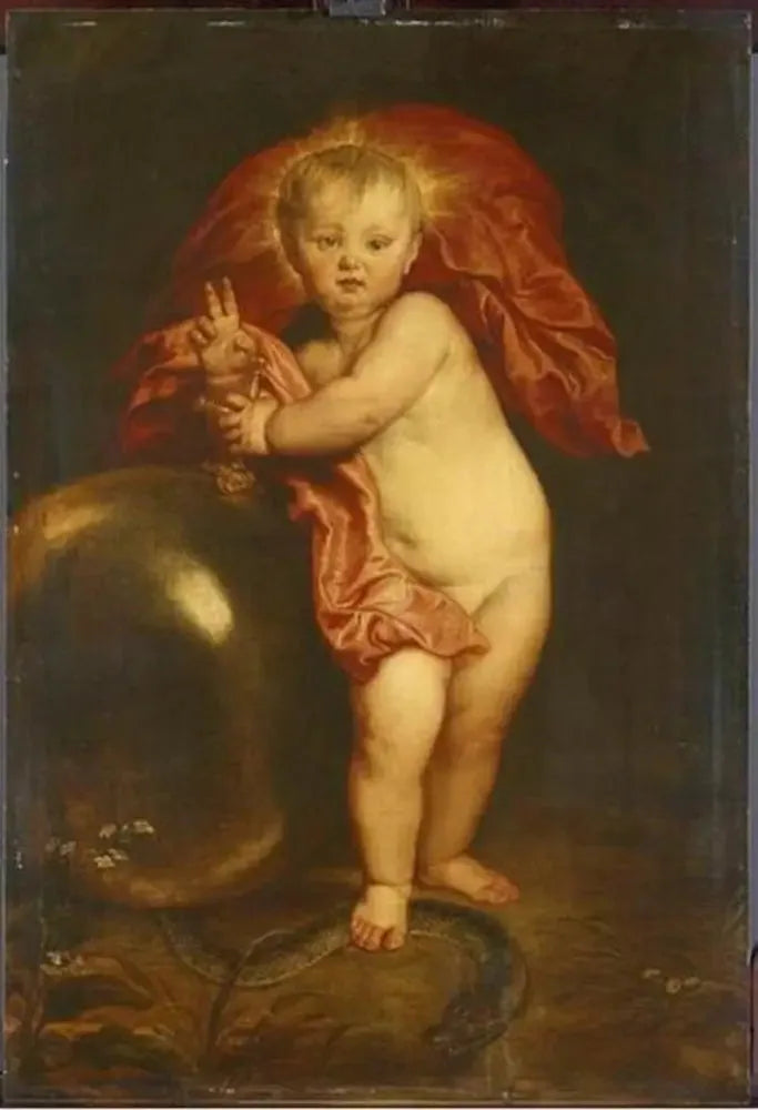 L'Enfant Jésus comme Rédempteur - Antoine van Dyck image 1 copie peinte à la main à l’huile