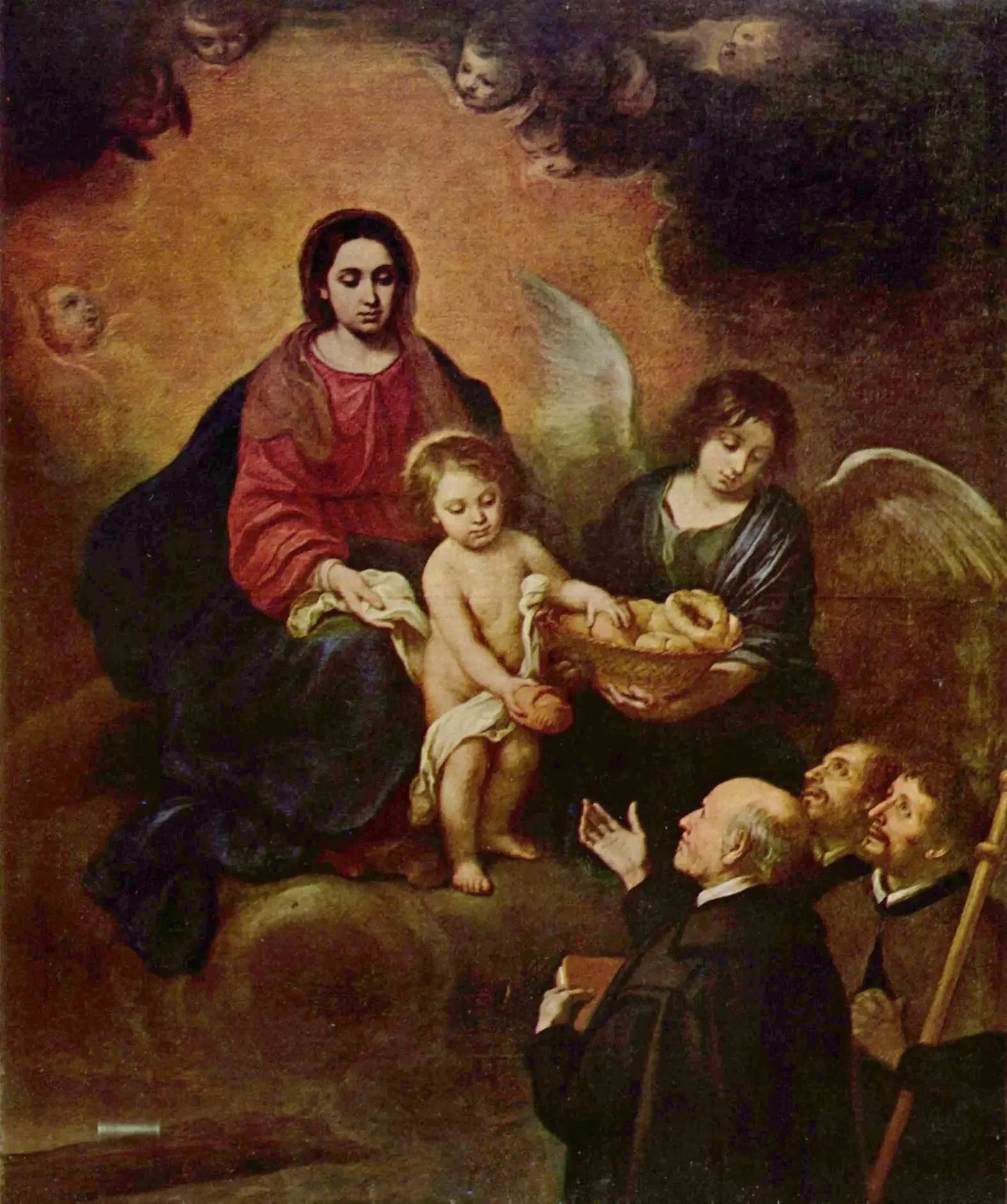 L'Enfant Jésus distribuant du pain aux pèlerins - Bartolomé Esteban Murillo image 1 copie de tableau peinte à la main