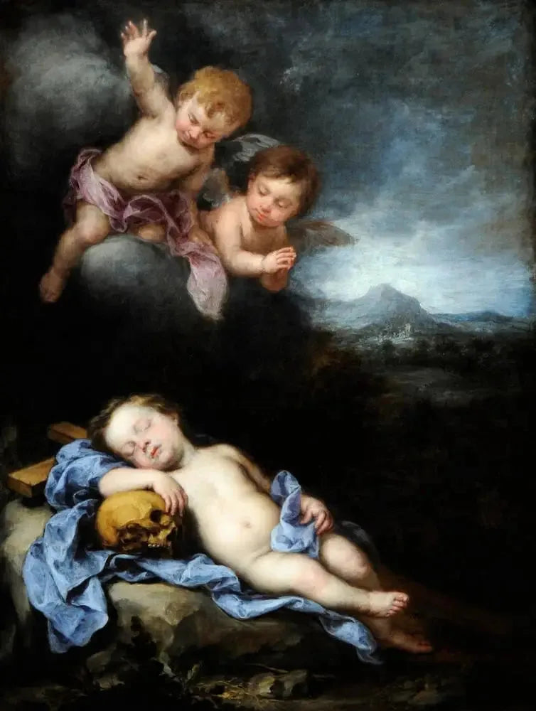 L'Enfant Jésus endormi sur la Croix - Bartolomé Esteban Murillo image 1 reproduction de peinture à l’huile
