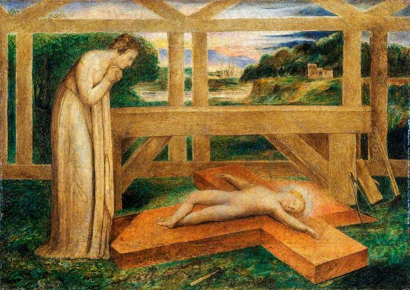 L'Enfant Jésus endormi sur la croix (Notre-Dame adorant l'Enfant Jésus endormi sur la croix) - William Blake image 1 reproduction de peinture à l’huile