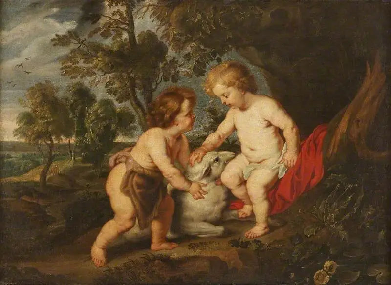L'Enfant Jésus et saint Jean - Peter Paul Rubens image 1 copie de tableau peinte à la main