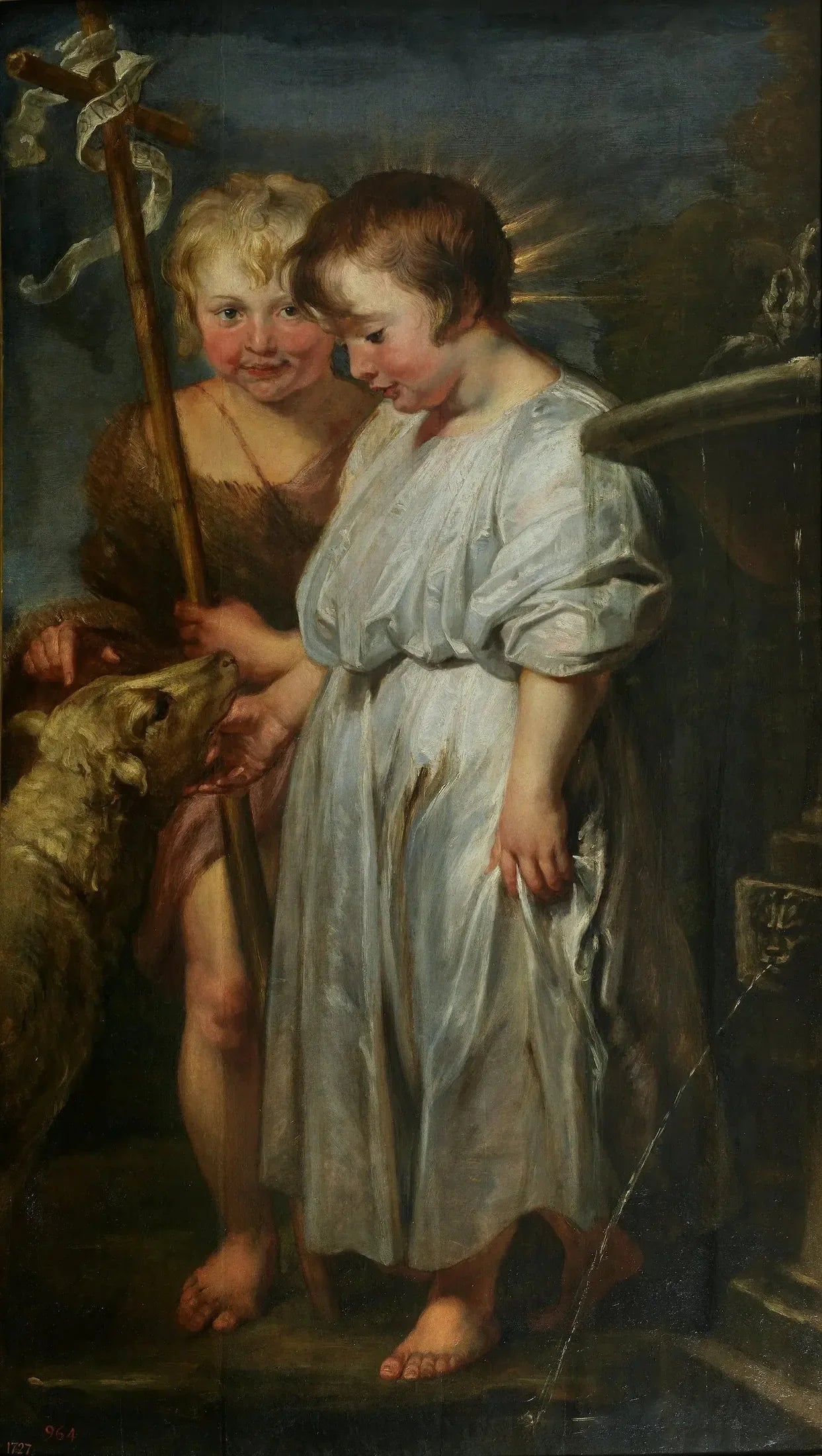 L'Enfant Jésus, Saint Jean et l'Agneau - Antoine van Dyck image 1 reproduction artisanale de tableau
