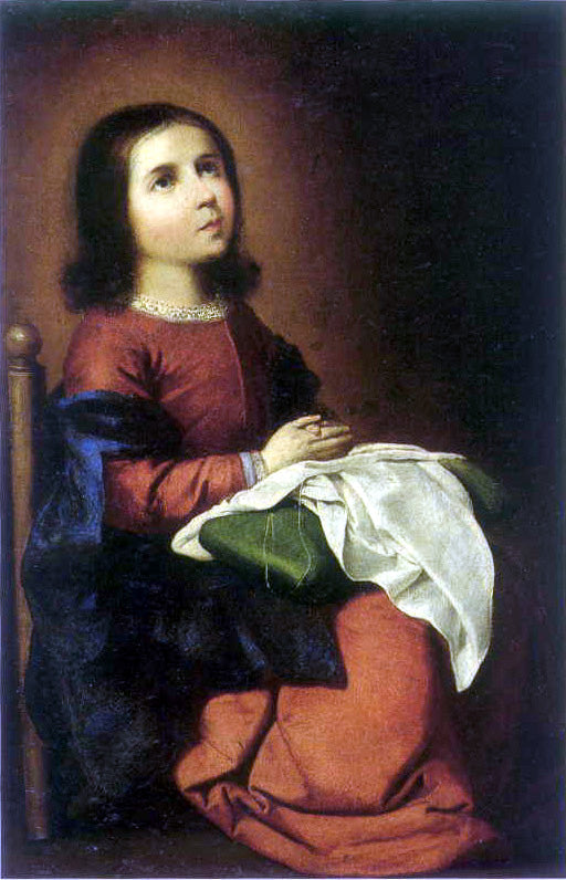 L'Enfant Vierge en prière - Francisco de Zurbarán image 1 reproduction artisanale de tableau