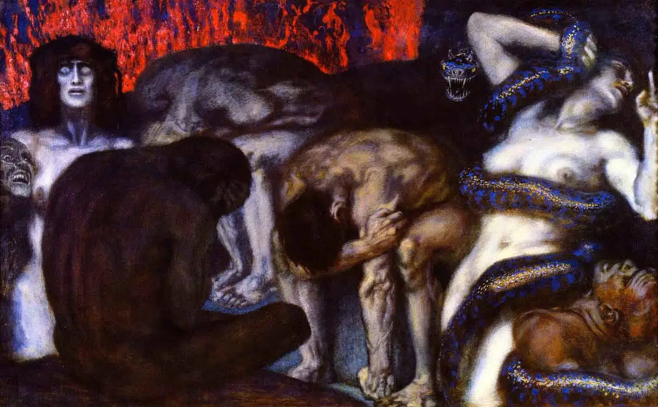 L'Enfer - Franz Von Stuck image 1 reproduction artisanale de tableau