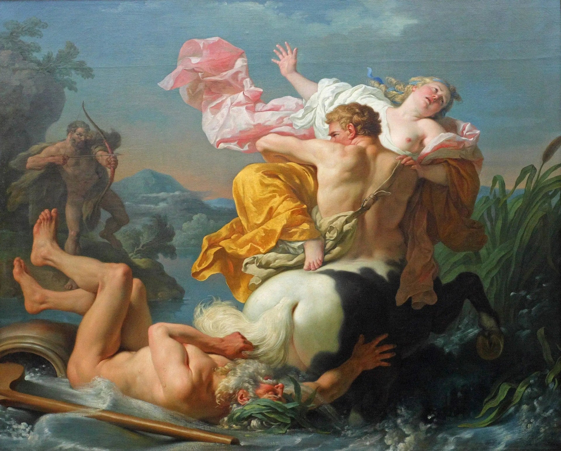 L'enlèvement de Déjanire par le centaure Nessus - Louis Jean François Lagrenée image 1 copie de tableau peinte à la main