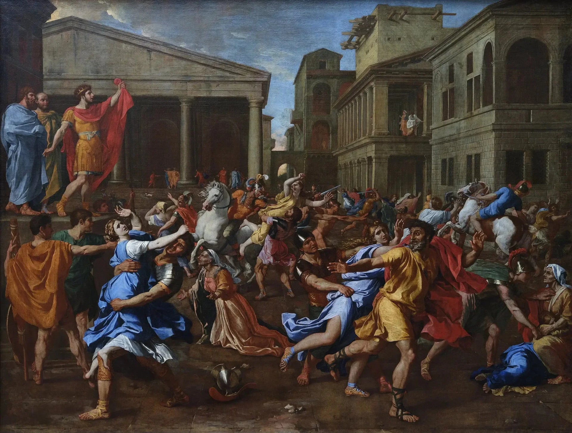 L'Enlèvement des Sabines - Nicolas Poussin image 1 copie de tableau peinte à la main