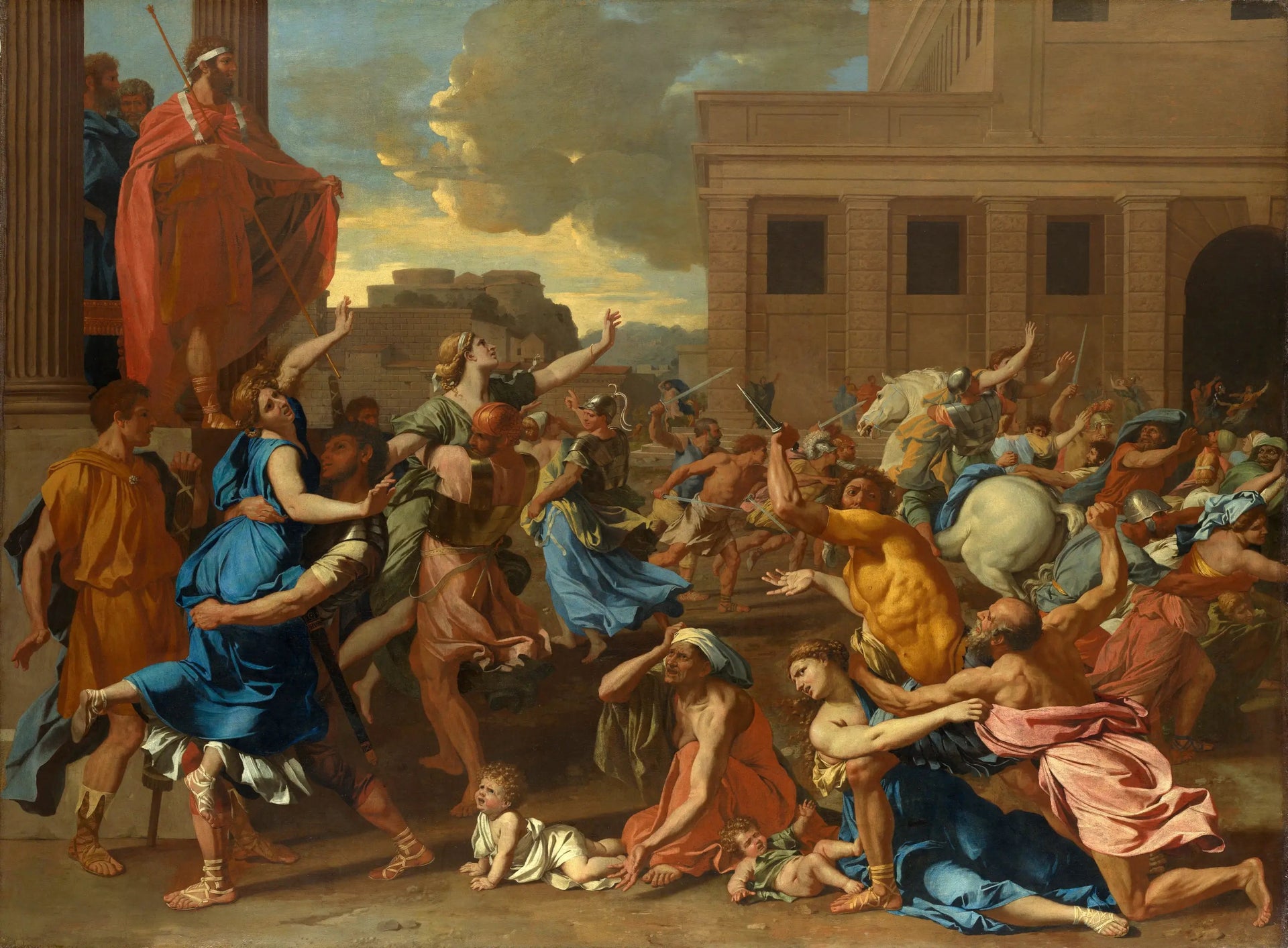 L'Enlèvement des Sabines - Nicolas Poussin image 1 copie peinte à la main à l’huile