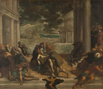 L'enlèvement du corps de saint Marc par les chrétiens - Jacopo Tintoretto image 1 copie de tableau peinte à la main