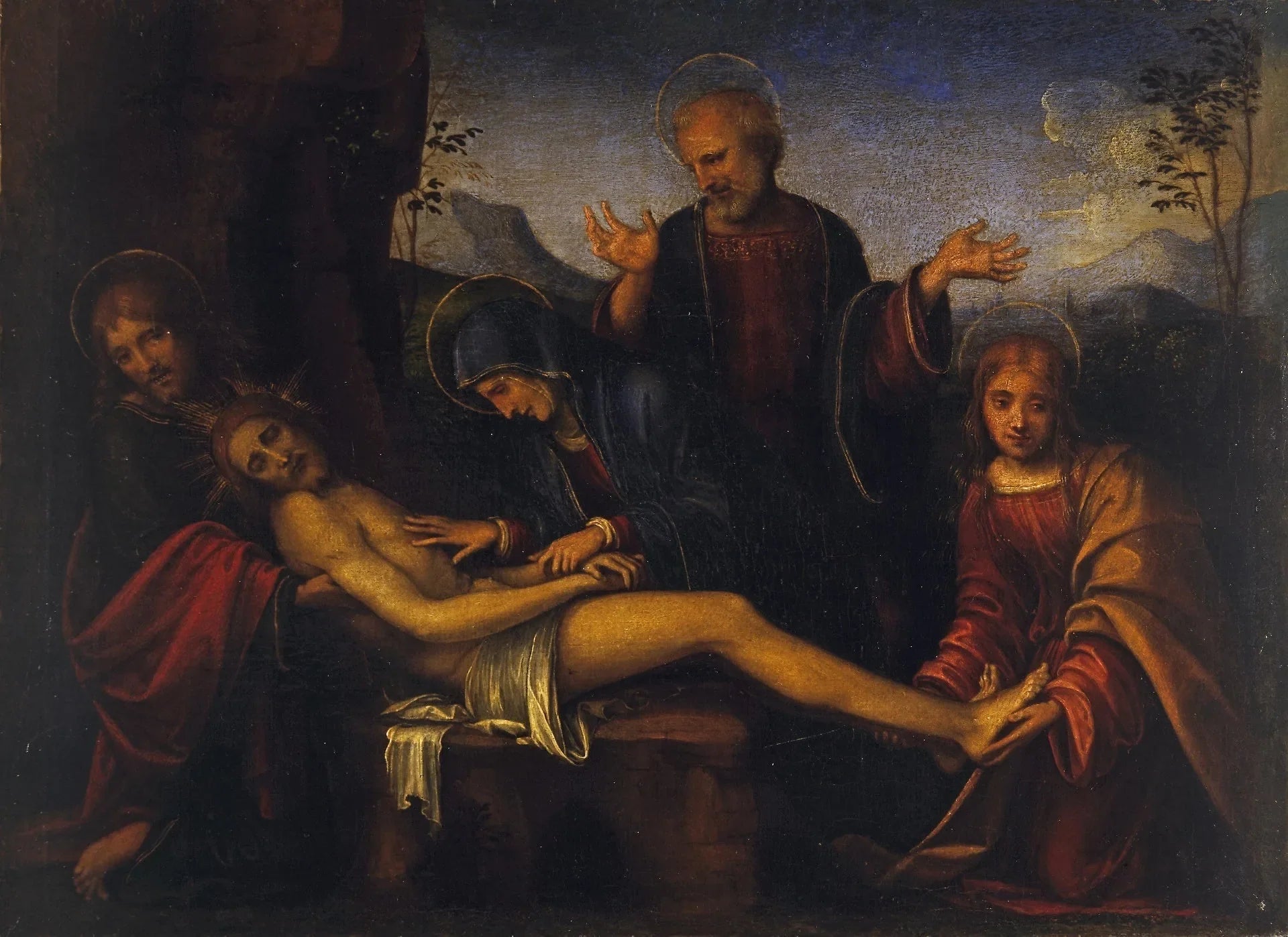 L'ensevelissement - Francesco Francia image 1 copie de tableau peinte à la main