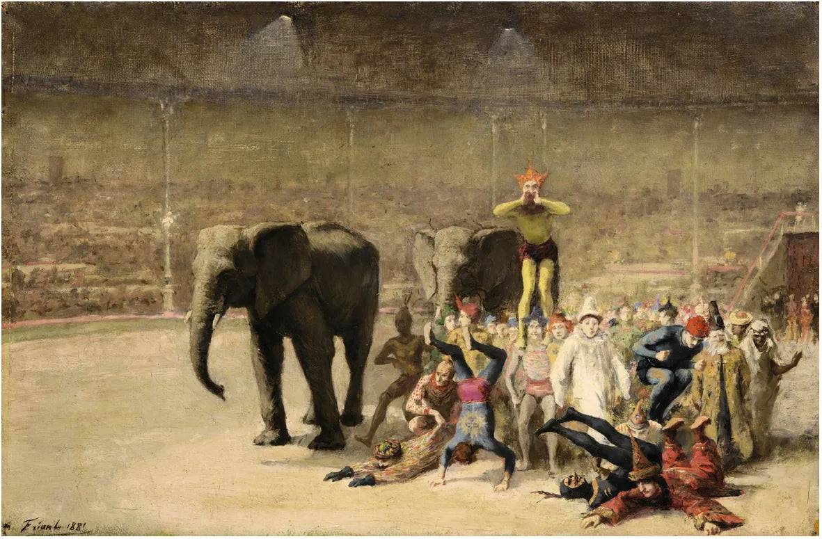 L'entrée des clowns - Émile Friant image 1 copie peinte à la main à l’huile