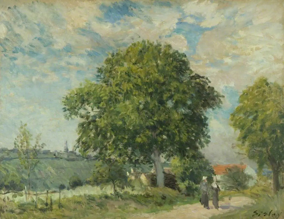 L'entrée du village - Alfred Sisley image 1 copie de tableau peinte à la main
