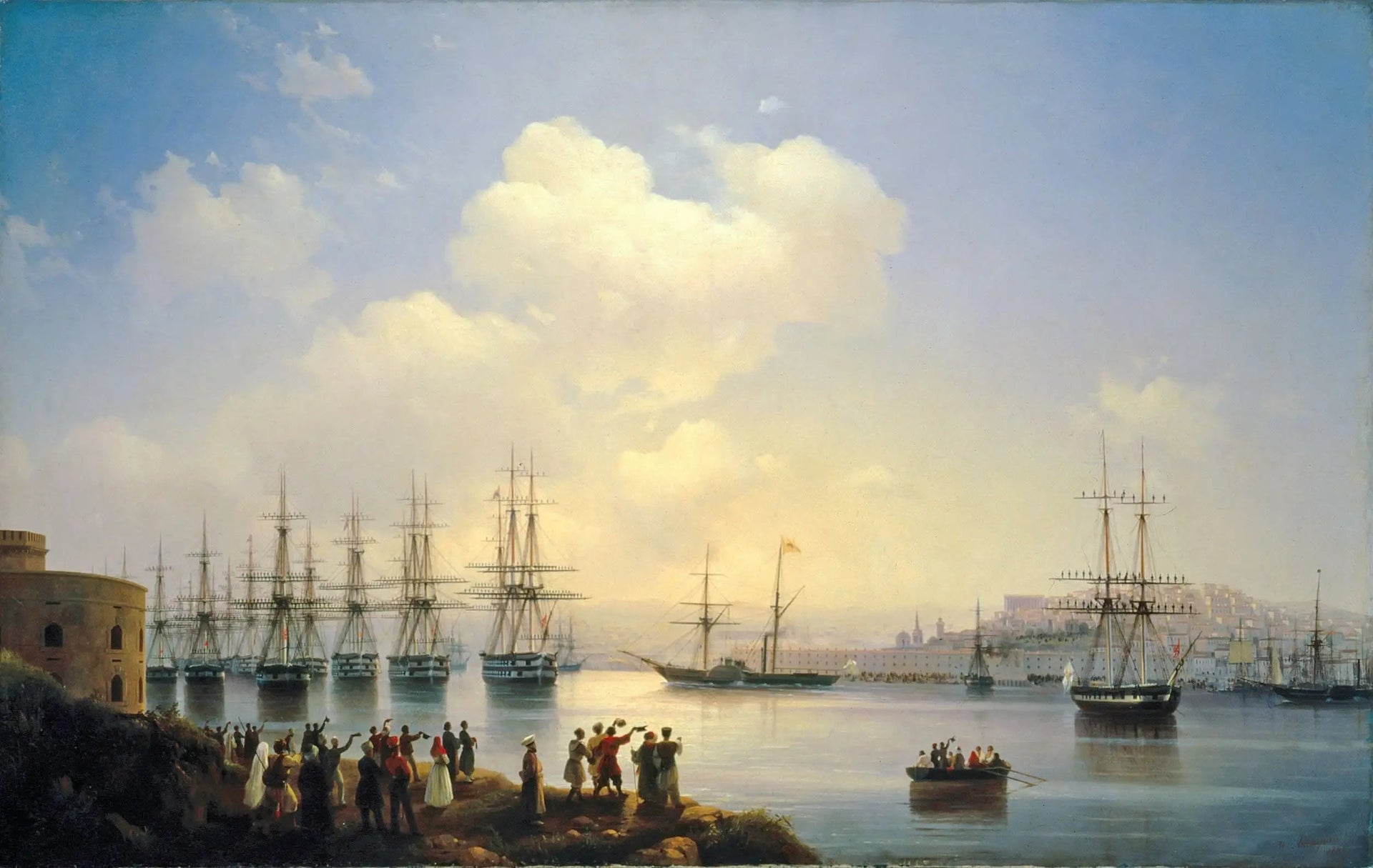 L'escadron russe sur les routes de Sébastopol - Ivan Aïvazovski image 1 reproduction artisanale de tableau