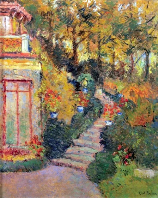 L'escalier à Lescure - Robert Antoine Pinchon image 1 copie de tableau peinte à la main