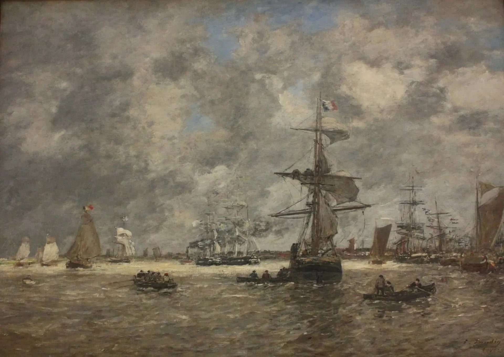L'Escaut à Anvers - Eugène Boudin image 1 reproduction de peinture à l’huile