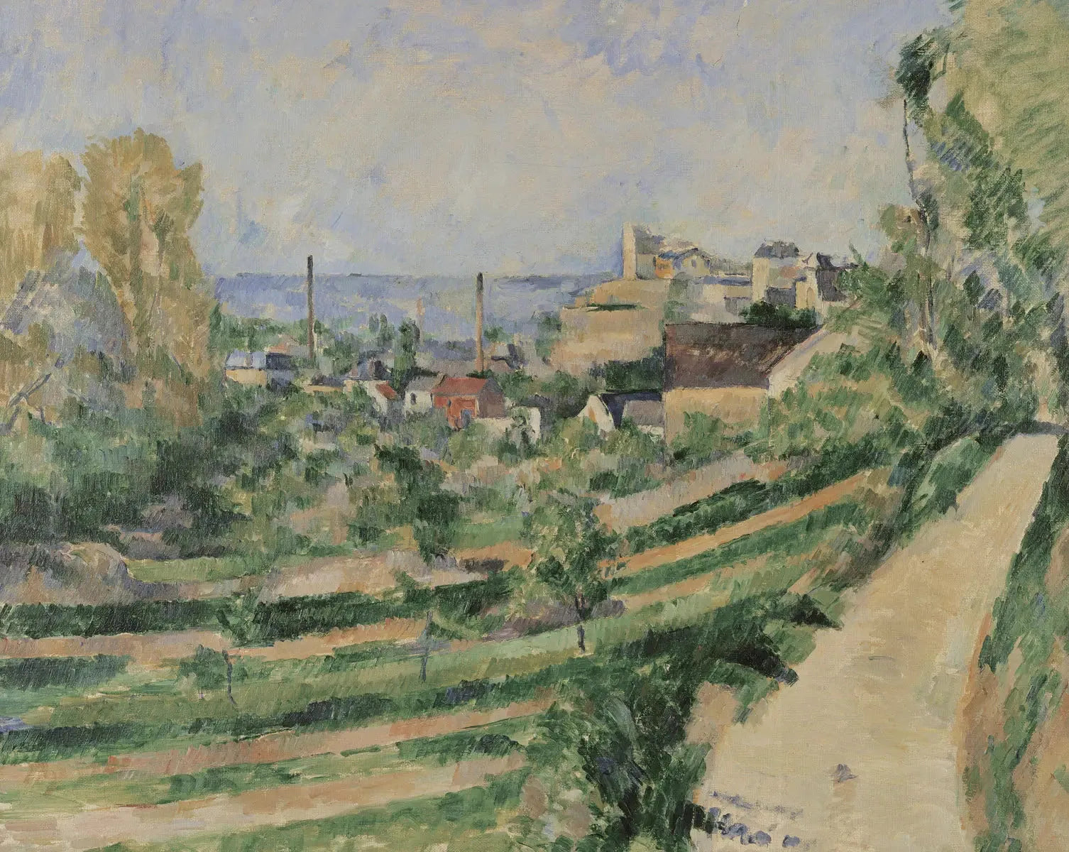 L'Estaque, le village et la mer - Paul Cézanne image 1 reproduction artisanale de tableau