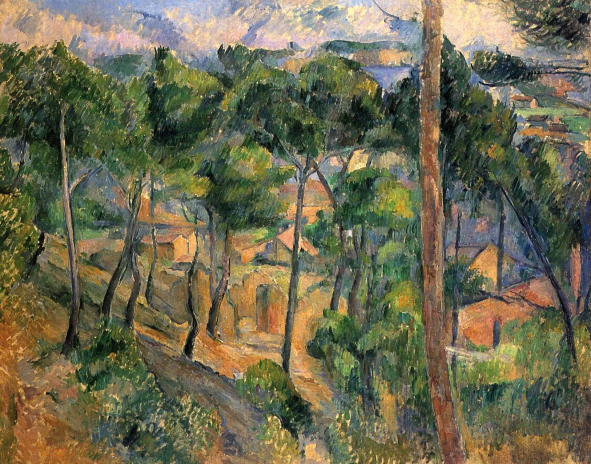 L'Estaque vu à travers les pins - Paul Cézanne image 1 reproduction artisanale de tableau