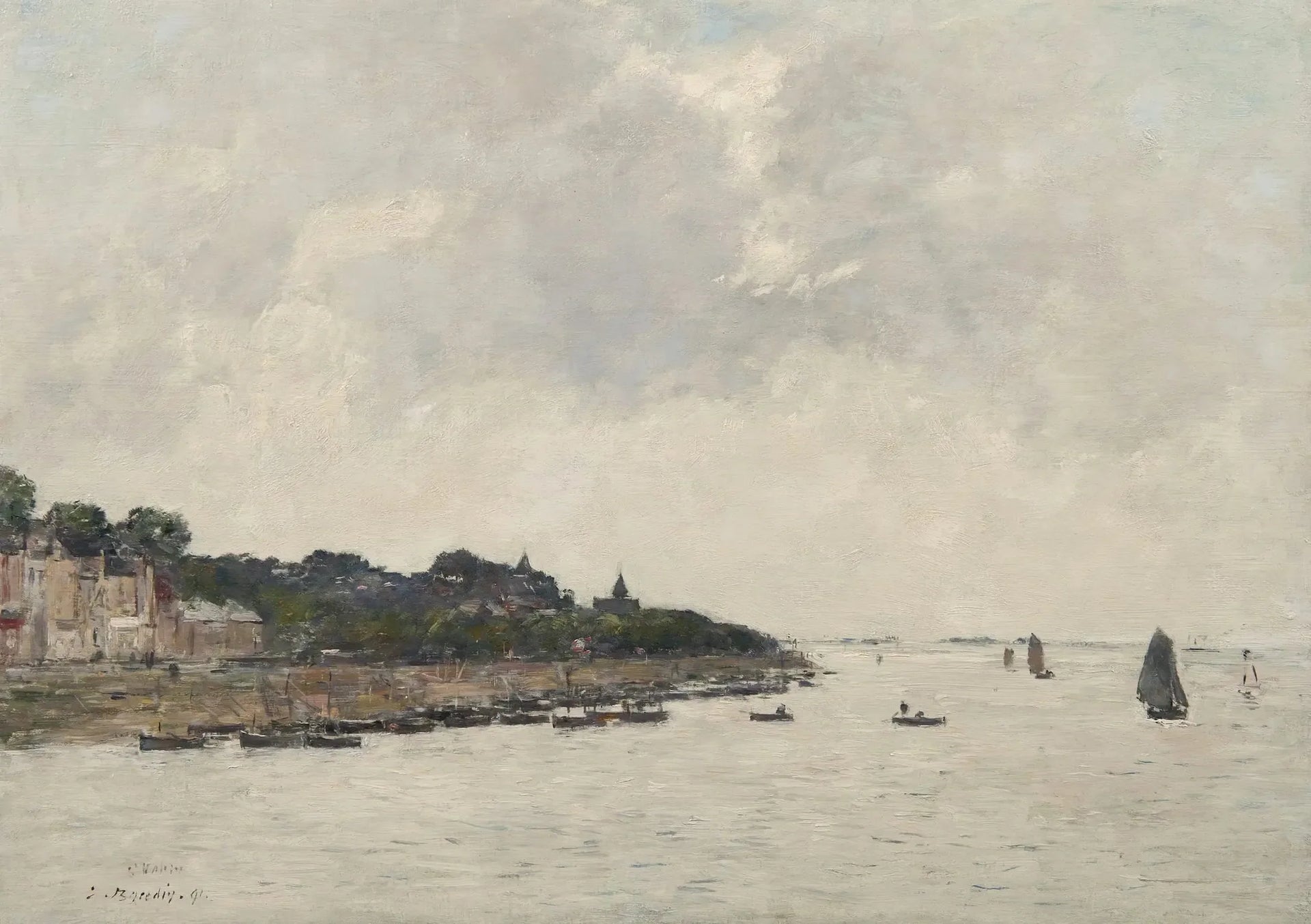 L'estuaire de la Somme à Saint-Valéry-sur-Somme - Eugène Boudin image 1 reproduction de peinture à l’huile
