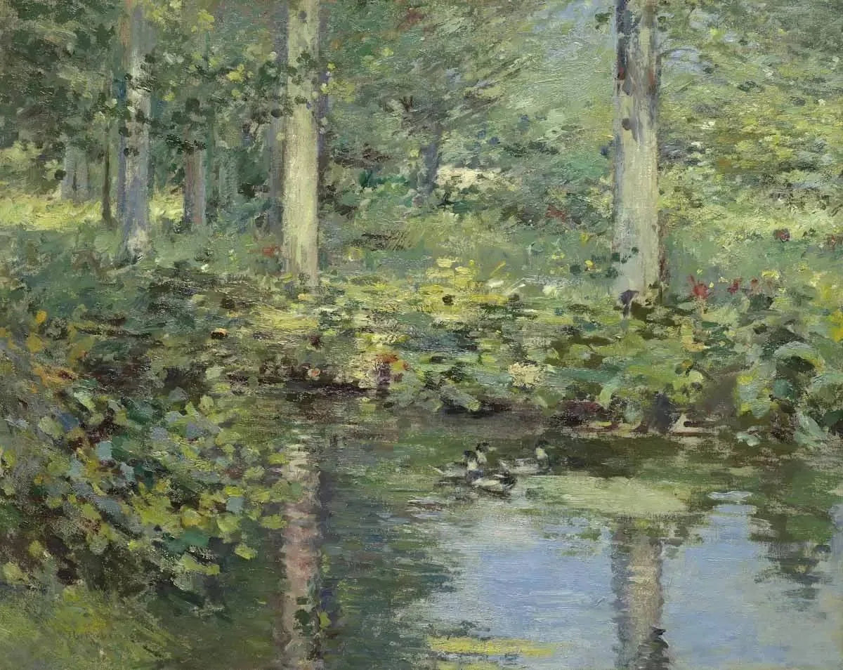 L'étang aux canards - Theodore Robinson image 1 copie de tableau peinte à la main