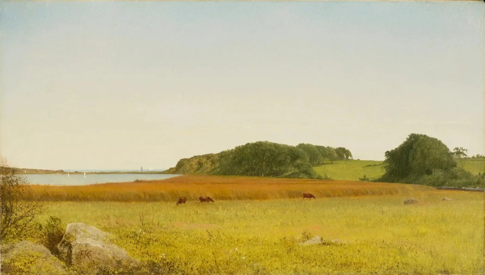 L'étang d'Almy, Newport - John Frederick Kensett image 1 reproduction artisanale de tableau