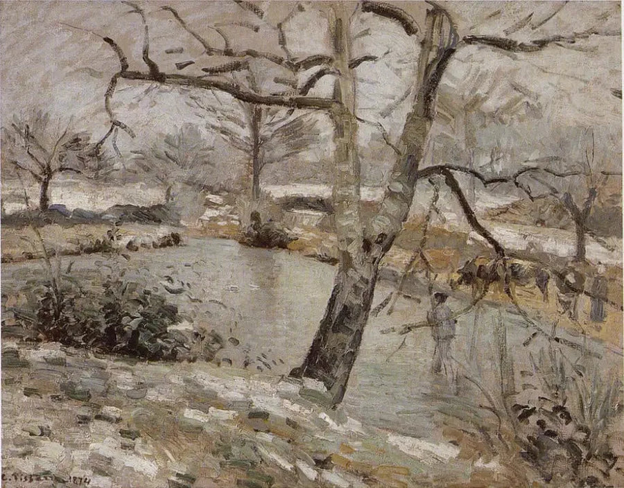 L'étang de Montfoucault, effet d'hiver - Camille Pissarro