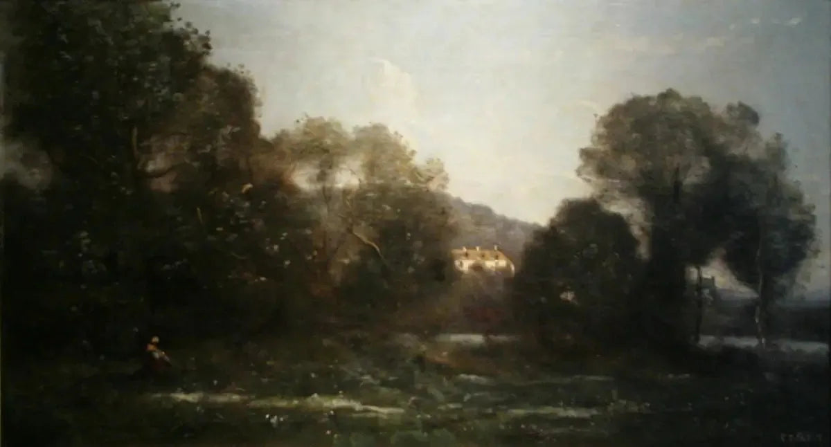 L'Étang de Ville d'Avray - Jean-Baptiste Camille Corot image 1 copie peinte à la main à l’huile